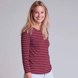 [Forever 21] Red Long Sleeve Striped Shirt